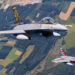 Belgian Air Force F-16s in flight