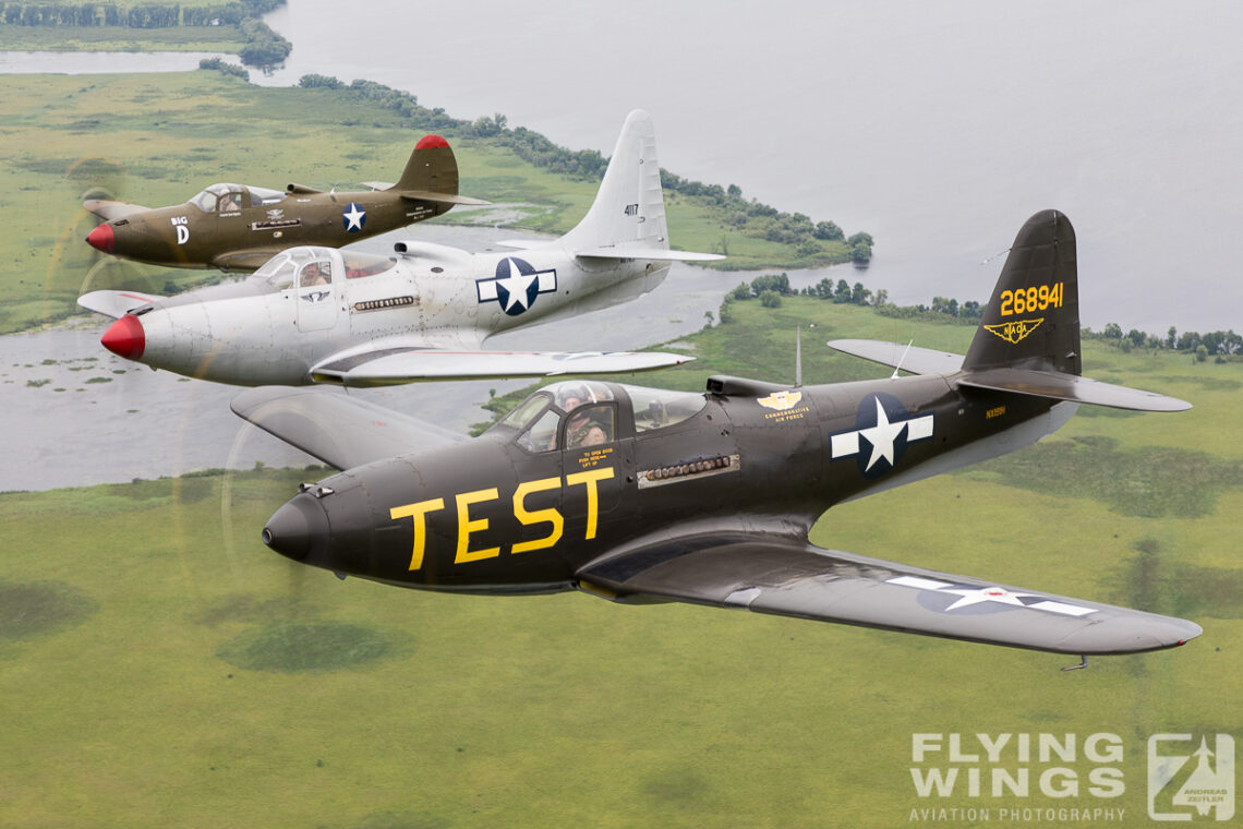 P-63 P-39 air-air 2017, Cobras, Oshkosh, P-39, P-63, air-air, formation, photoflight