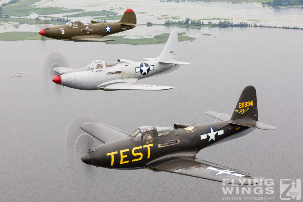 2017, Cobras, Oshkosh, P-39, P-63, air-air, formation, photoflight
