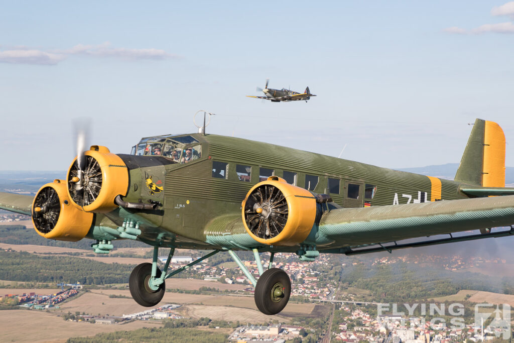 2018, Ju-52, Junkers, Pilsen, Plzen, Spitfire, air-air, formation