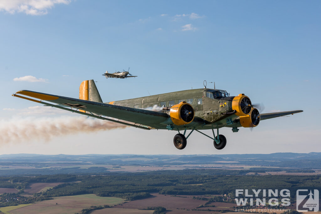 2018, Ju-52, Junkers, Pilsen, Plzen, Spitfire, air-air, formation