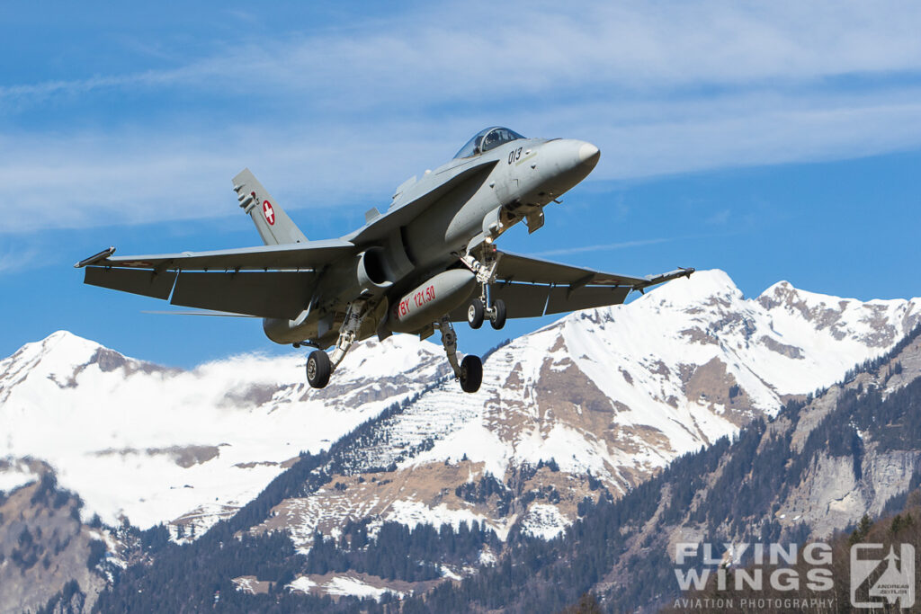 2017, F/A-18C, Hornet, Meiringen, Swiss Air Force, Switzerland, snow