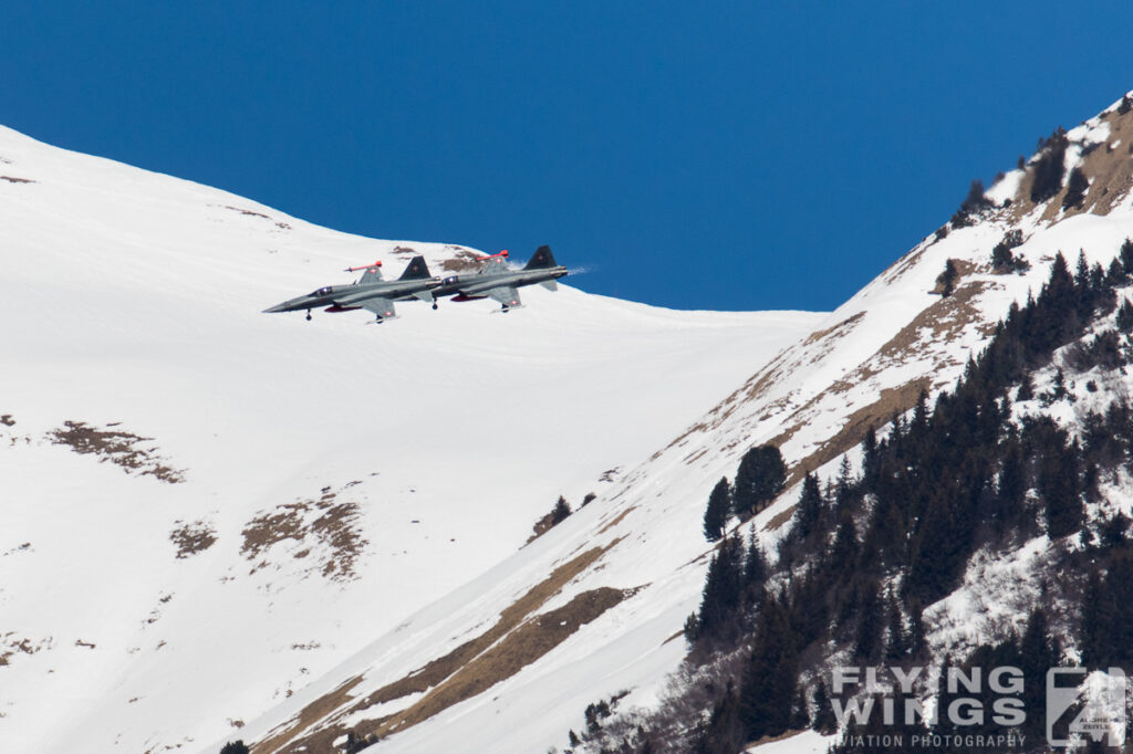 2017, F-5, F-5E, Meiringen, Swiss Air Force, Switzerland, TIger, formation, snow