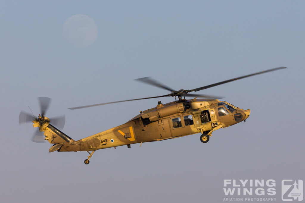 2018, Blackhawk, Hatzerim, Israel, Israel Air Force, S-70, UH-60, Yanshuf, helicopter, moon