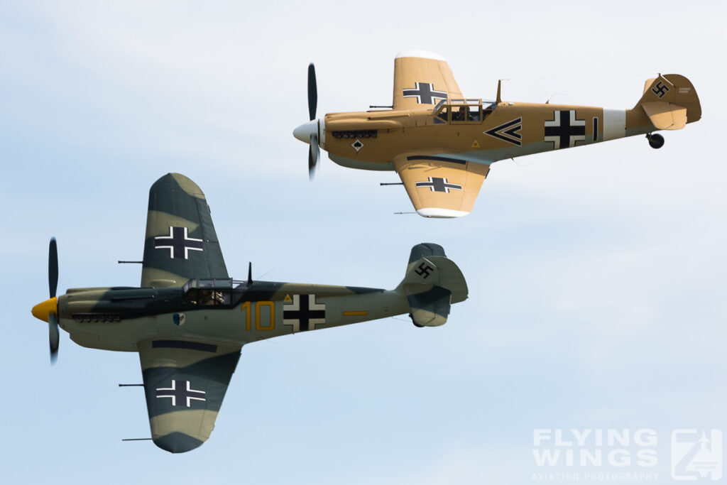 2014, Bf109, Buchon, Duxford, Flying Legends, formation
