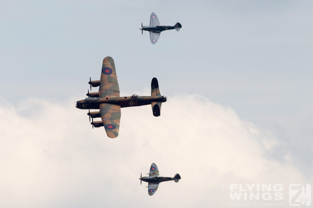 2014, BBMF, Lancaster, Spitfire, Waddington, formation