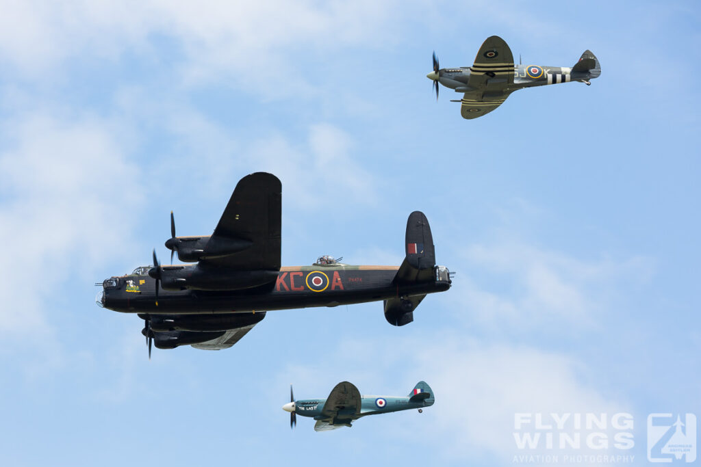 2014, BBMF, Flugzeug Classic, Lancaster, Spitfire, Waddington, formation
