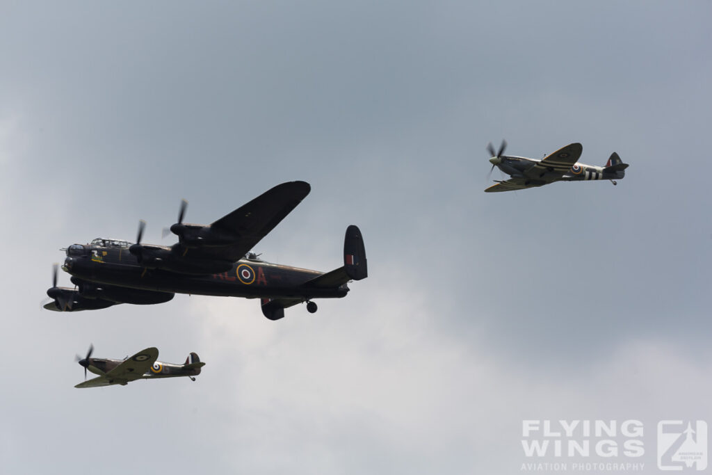 2014, BBMF, Lancaster, Spitfire, Waddington, formation