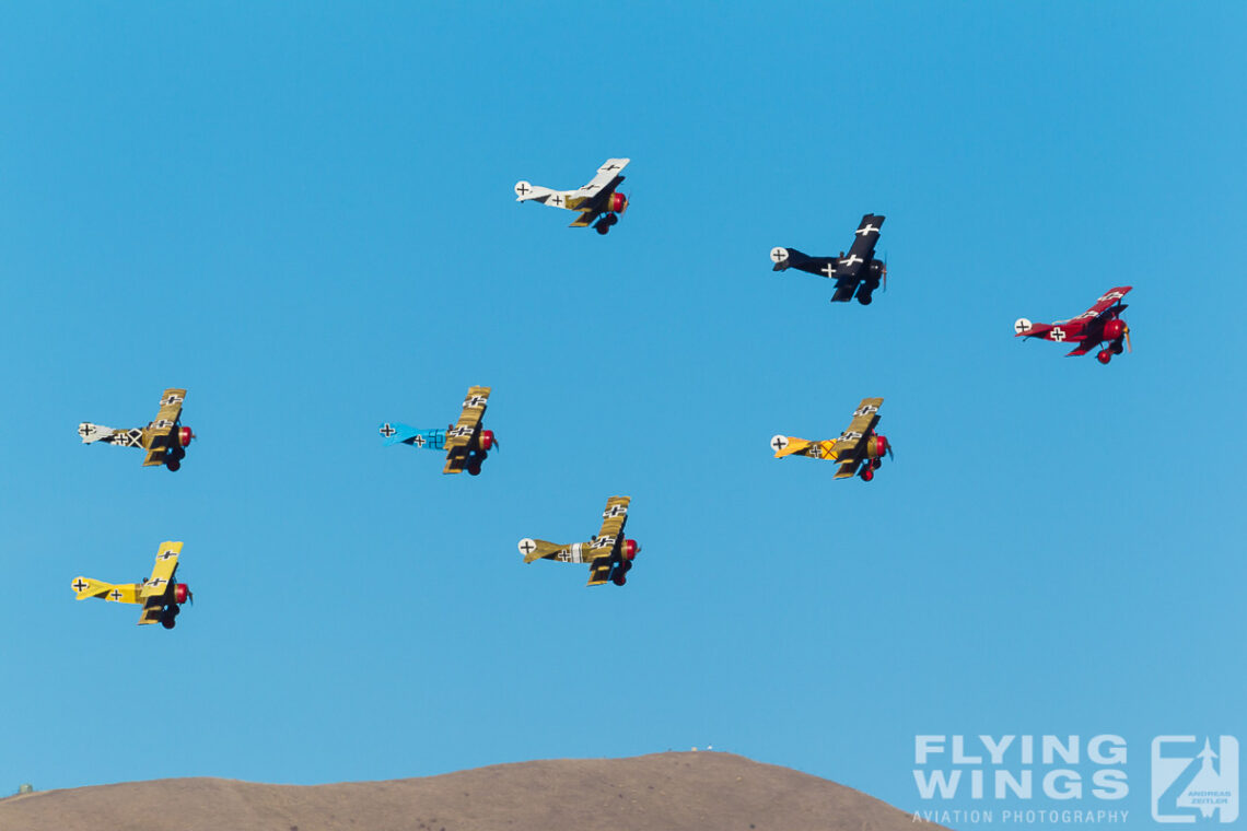 2015, Dr.I, Fokker, Omaka, Triplane, airshow, formation, published, warbirdsnews