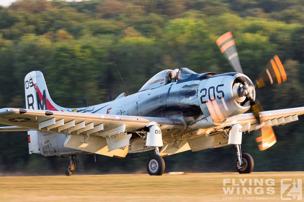 2016, Douglas, Hahnweide, Skyraider, airshow, sunset