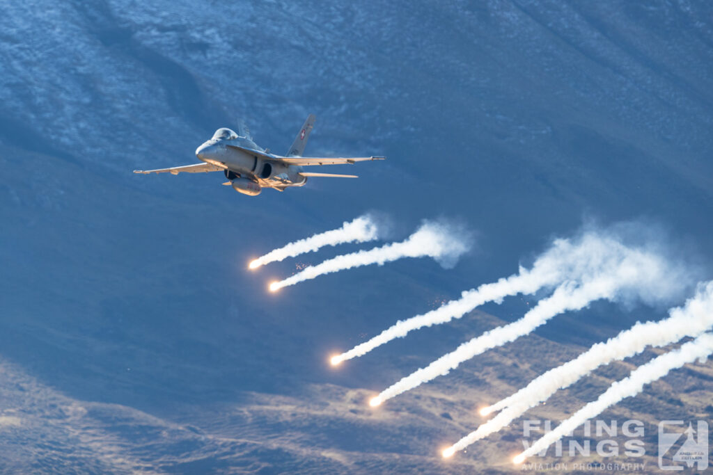 2017, Axalp, F/A-18, Hornet, KP, Swiss, Switzerland, flares, snow