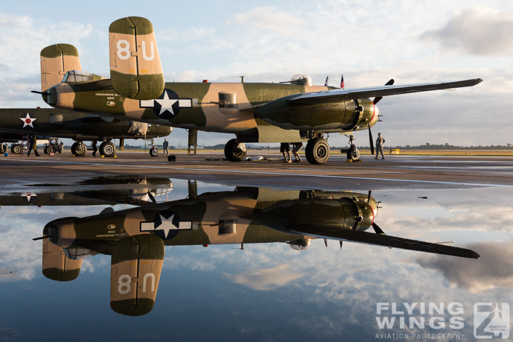 2017, B-25, Houston, Mitchel, airshow, reflection, static display, water