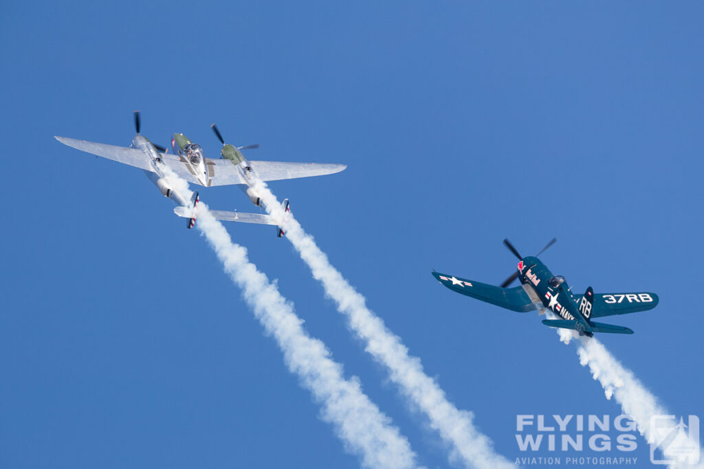 2018, Corsair, Duxford, Flying Bulls, Flying Legends, Lightning, airshow, formation