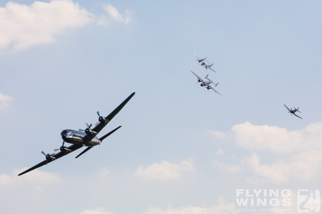 2018, DC-6, Douglas, Duxford, Flying Bulls, Flying Legends, airshow, formation