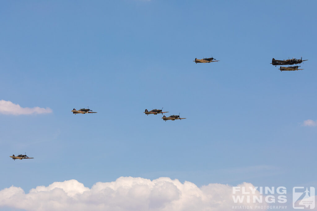 2018, Blenheim, Duxford, Flying Legends, Hurricane, Spitfire, airshow, formation