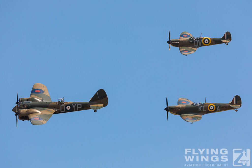 2018, Blenheim, Duxford, Flying Legends, Spitfire, airshow, formation