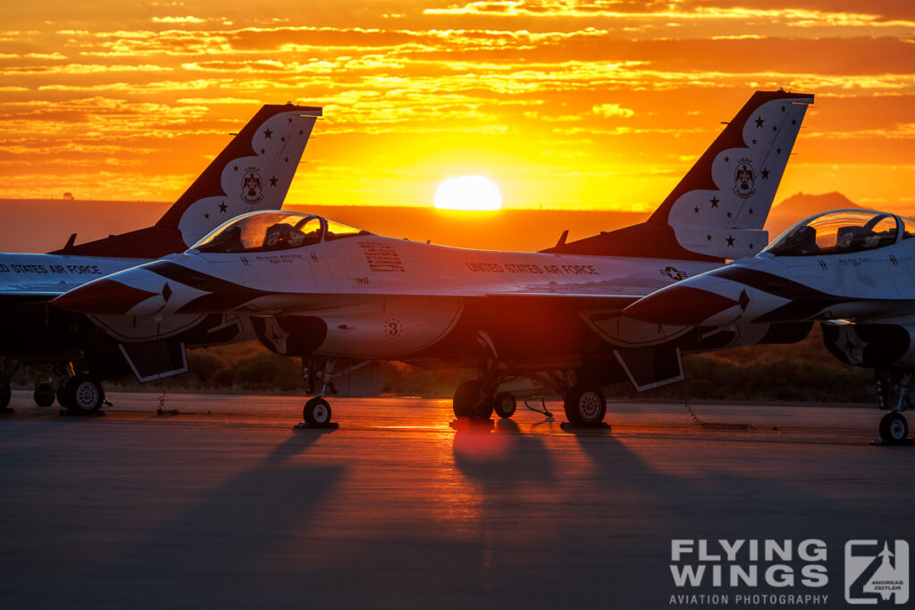 2022, Edwards, F-16, Thunderbirds, USA, dawn, display team, sunrise